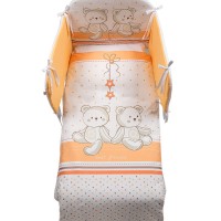 Комплект постельного белья Italbaby Amici, 5 предметов бело-оранжевый
